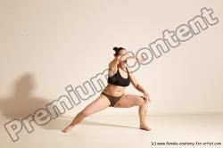 Underwear Martial art Woman White Moving poses Average long colored Dynamic poses Academic